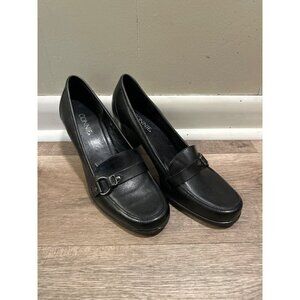 Connie Womens Kylie Black Leather Loafers Size 10M Made In Brazil